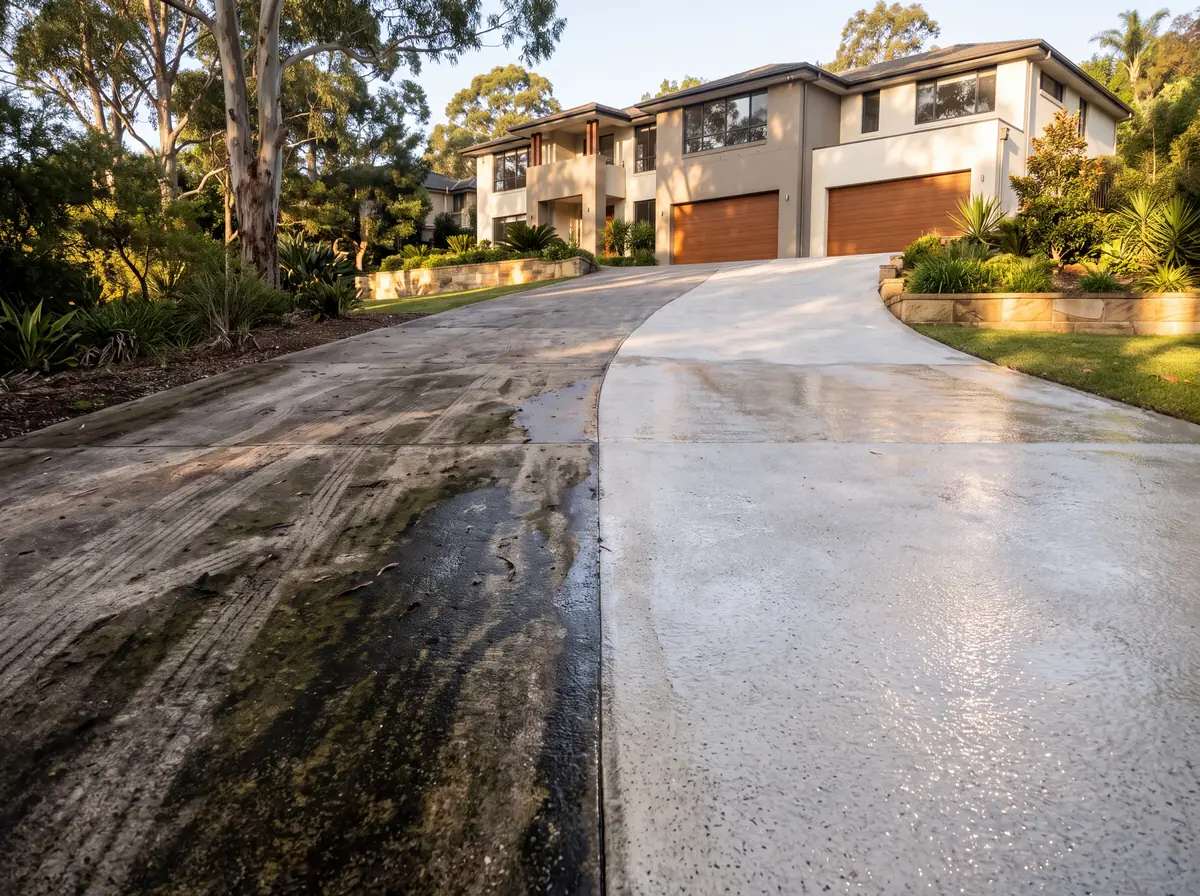 Driveway rotary clean, illustrative