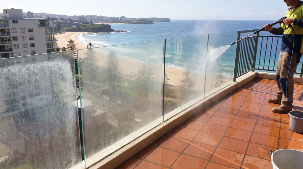 Balcony cleaning at a Sydney beachside apartment — The Prestige Standard