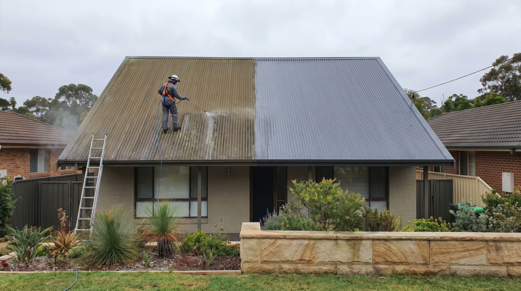 Colorbond roof cleaning on a Sydney home — The Prestige Standard