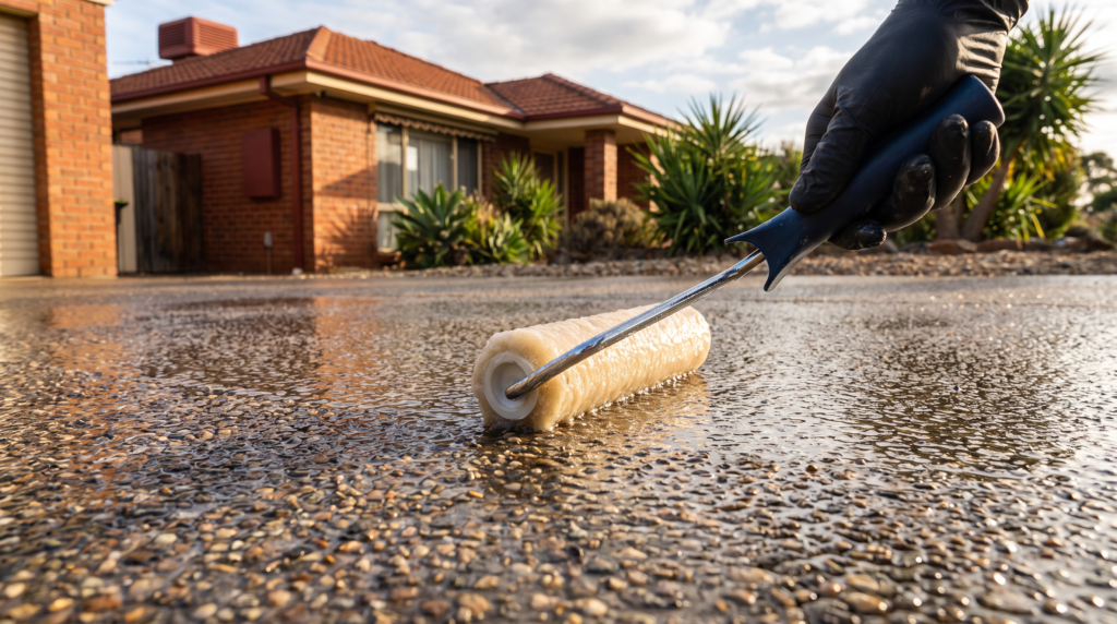 Concrete sealing on a Sydney driveway — The Prestige Standard