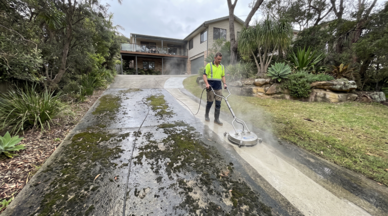Driveway cleaning on a Northern Beaches home — The Prestige Standard