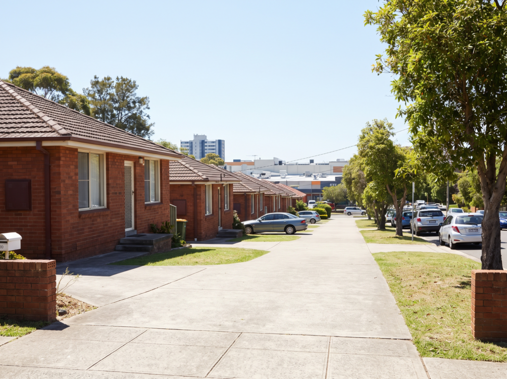 Brick family homes on a quiet Eastgardens street with clean driveways