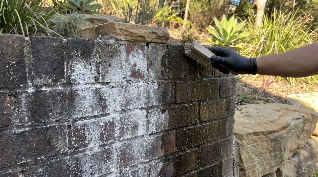 Efflorescence removal from a Sydney retaining wall — The Prestige Standard