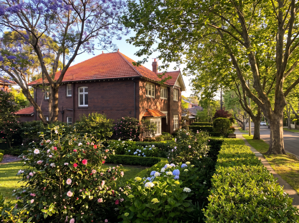 Federation house in Gordon with freshly cleaned terracotta tile roof and established garden