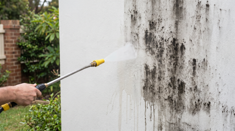 Mould removal from a rendered wall in Sydney — The Prestige Standard