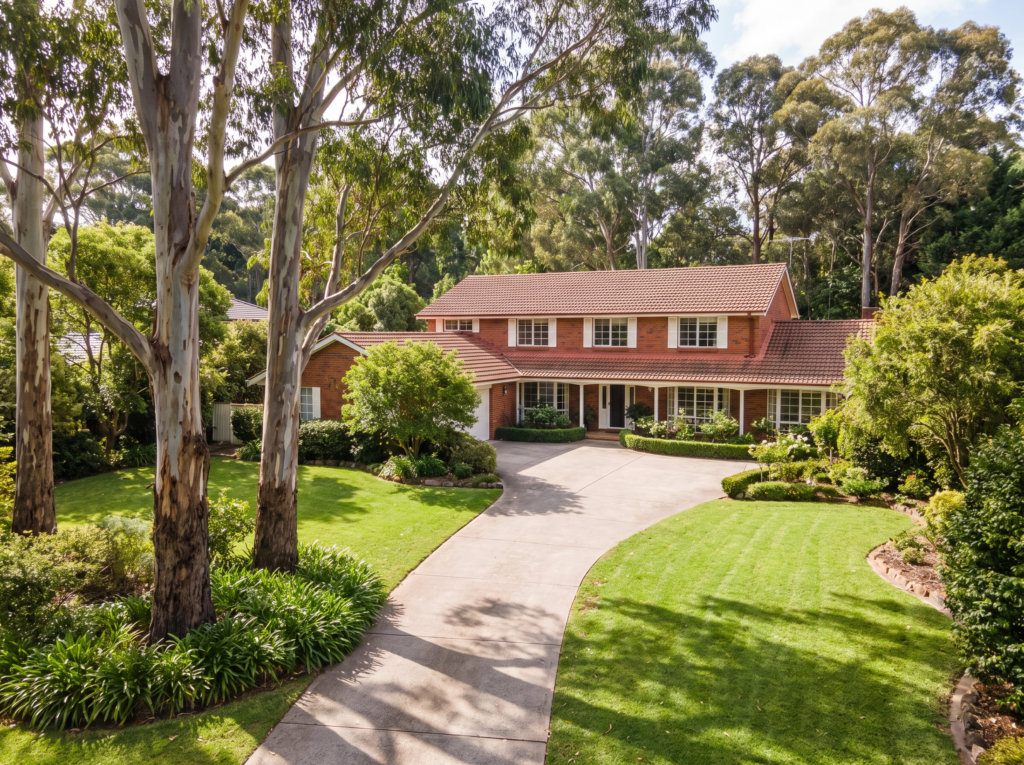 Substantial brick home on a large leafy Pymble block with long clean driveway