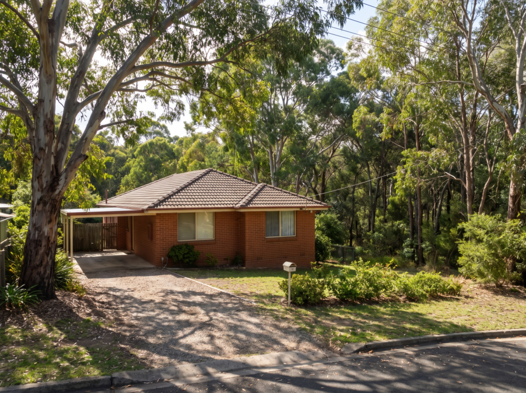 Post-war brick family home beside Lane Cove National Park bush corridor in South Turramurra